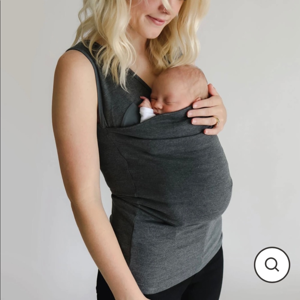 Nursing & Babywearing Tank Top in Dark Gray - Picture 2 of 3